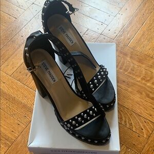 Steve Madden Trouble Black Studded Heels